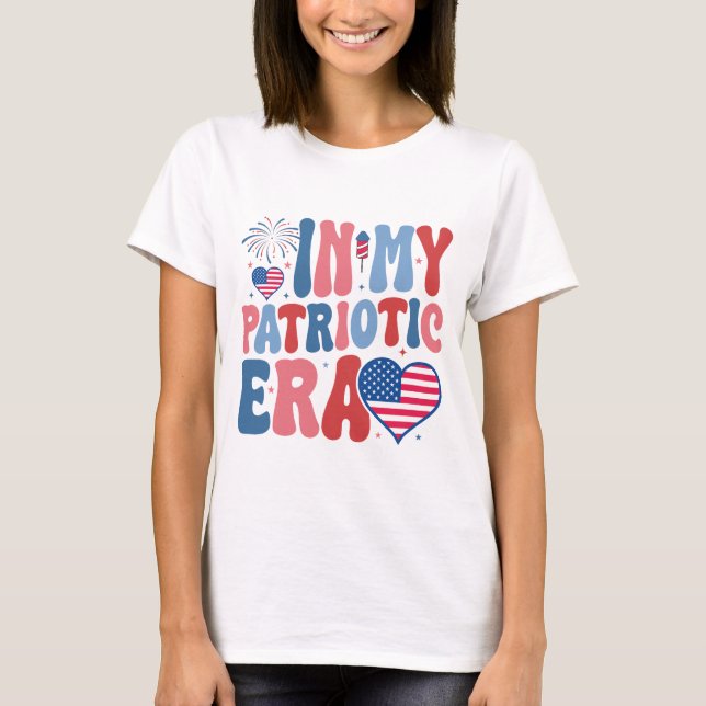 Camiseta In My Patriotic Era, 4th of July, America Red Blue (Anverso)