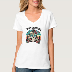 Camiseta In My Peace Era - Retro Boho Skull T-Shirt