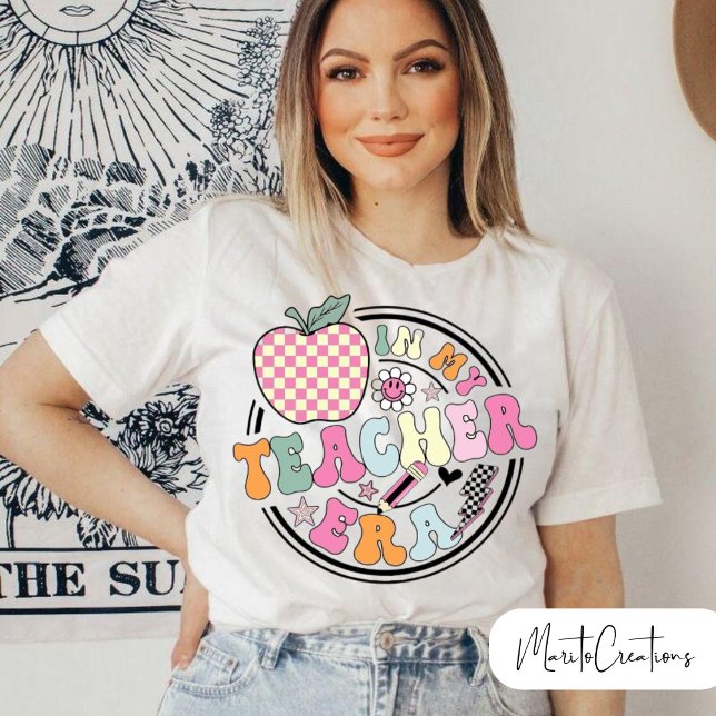 Camiseta In My Teacher Era Floral, Retro Teacher's (Subido por el creador)