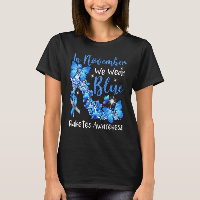 Camiseta In November We Wear Blue Butterflies Diabetes Awar (Anverso)