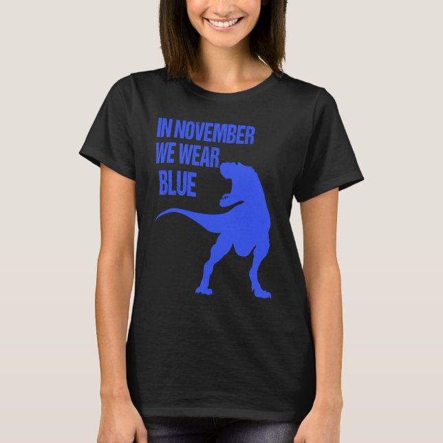 Camiseta In November We Wear Blue Rex Dinosaur Diabetes Awa (Anverso)