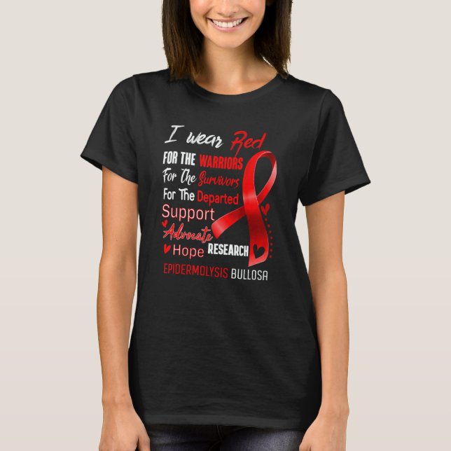 Camiseta In October I Wear Red For Epidermolysis Bullosa Re (Anverso)
