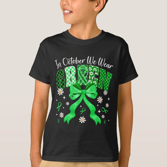 Camiseta In October We Wear Green For Dwarfism Awareness Gi (Anverso)