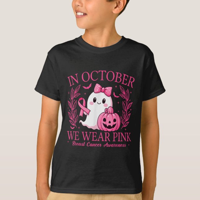 Camiseta In October We Wear Nk Breast Cancer Awareness Hall (Anverso)