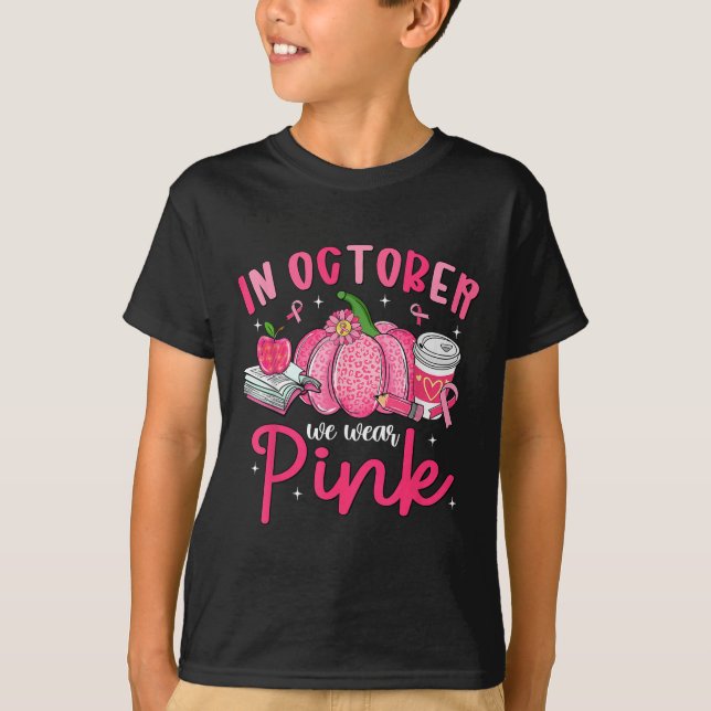 Camiseta In October We Wear Nk Breast Cancer Awareness Teac (Anverso)
