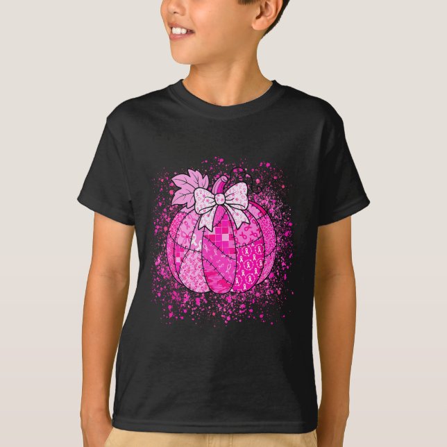 Camiseta In October We Wear Nk Breast Cancer Pumpkin Hallow (Anverso)