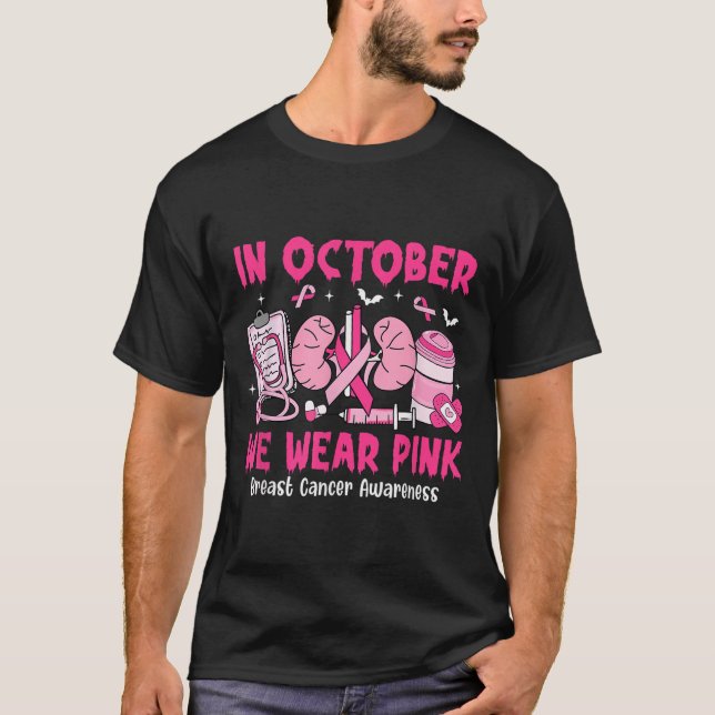 Camiseta In October We Wear Nk Breast Cancer Urology Nurse  (Anverso)