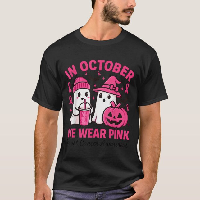 Camiseta In October We Wear Nk Ghost Breast Cancer Awarenes (Anverso)