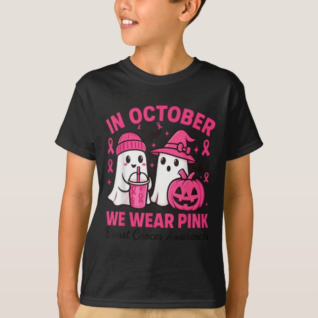 Camiseta In October We Wear Nk Ghost Breast Cancer Awarenes (Anverso)