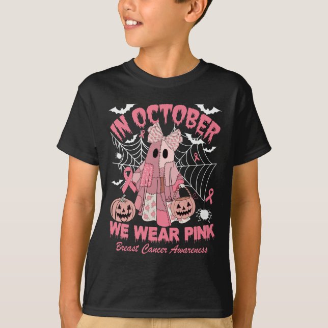 Camiseta In October We Wear Nk Ghost Witch Breast Cancer Aw (Anverso)