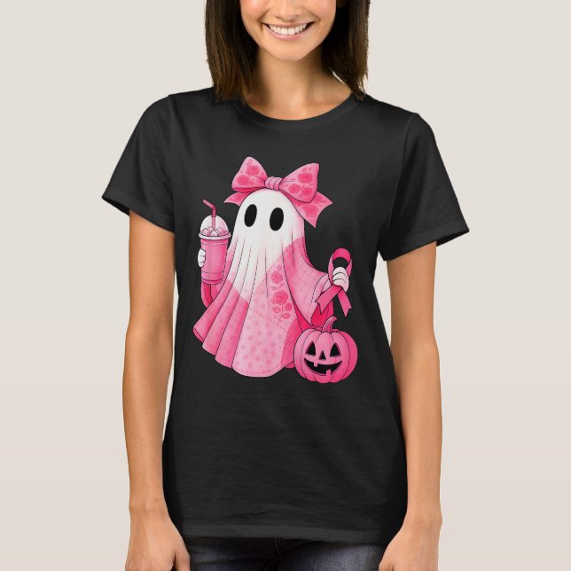 Camiseta In October We Wear Nk Ghost Witch Breast Cancer Aw (Anverso)
