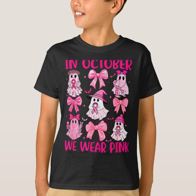 Camiseta In October We Wear Nk Ghost Witch Breast Cancer Aw (Anverso)