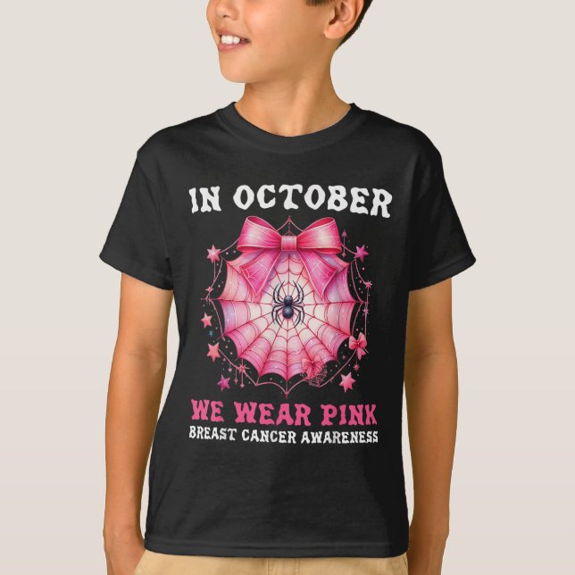 Camiseta In October We Wear Nk Sder Web Breast Cancer Aware (Anverso)