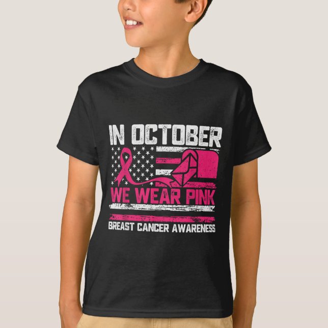 Camiseta In October We Wear Nk Stal Worker Breast Cancer  (Anverso)