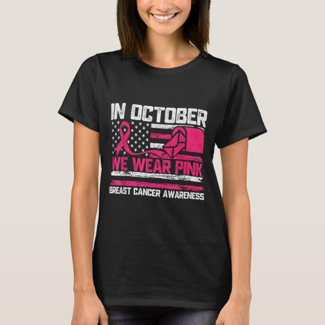 Camiseta In October We Wear Nk Stal Worker Breast Cancer  (Anverso)