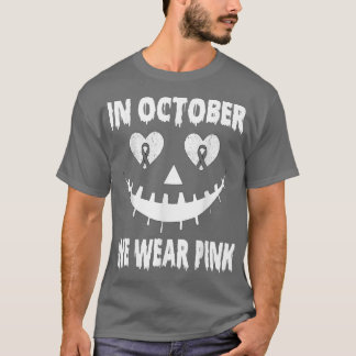Camiseta In October We Wear Pink Breast Cancer Jackolantern