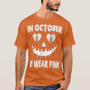 Camiseta In October We Wear Pink Breast Cancer Jackolantern