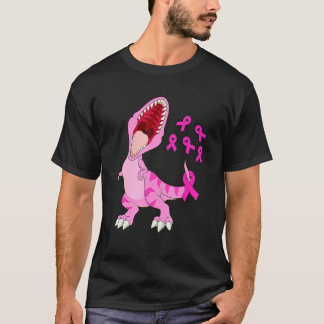 Camiseta In October We Wear Pink Dinosaur Trex Dino Kid Boy (Anverso)