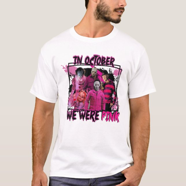 Camiseta In October We Wear Pink, Horror Character Wear Pin (Anverso)