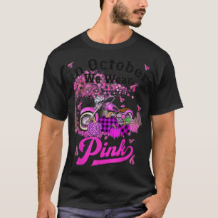 Camiseta In October We Wear Pink Motorcycle Breast Cancer B
