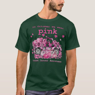 Camiseta In October We Wear Pink Pumpkin Truck Breast Cance