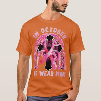 Camiseta In October We Wear Pink Ribbon Jesus Breast Cancer