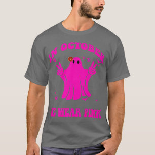 Camiseta in October We Wear Pink spooky Ghoul Breast Cancer