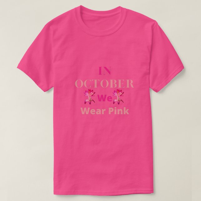 Camiseta In October We Wear Pink Sugar Skull Breast Cancer  (Diseño del anverso)