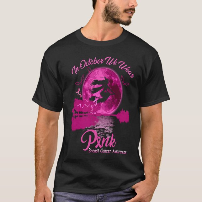 Camiseta In October We Wear Pink Witch Halloween (Anverso)