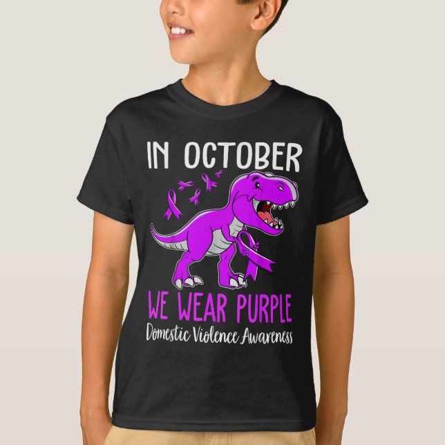 Camiseta In October We Wear Purple Domestic Violence Ghosit (Anverso)
