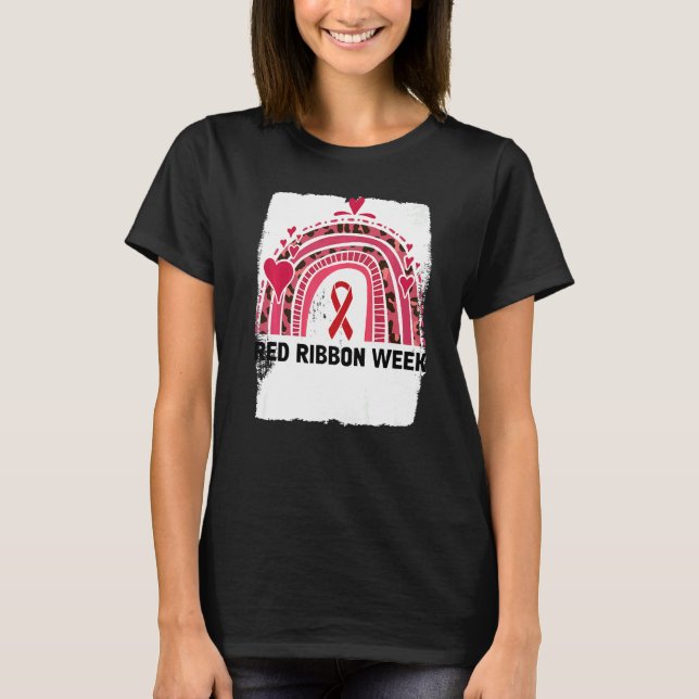 Camiseta In October We Wear Red Ribbon Week Awareness   (Anverso)