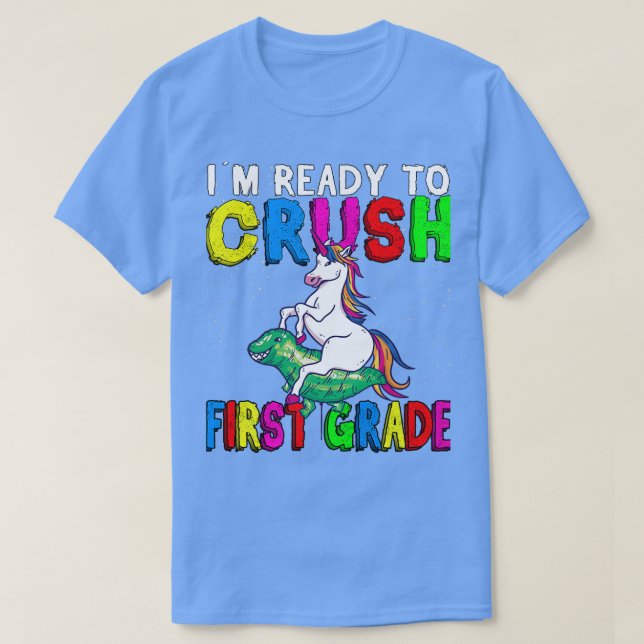 Camiseta In Ready To Crush First Grade Enrollment Children  (Diseño del anverso)