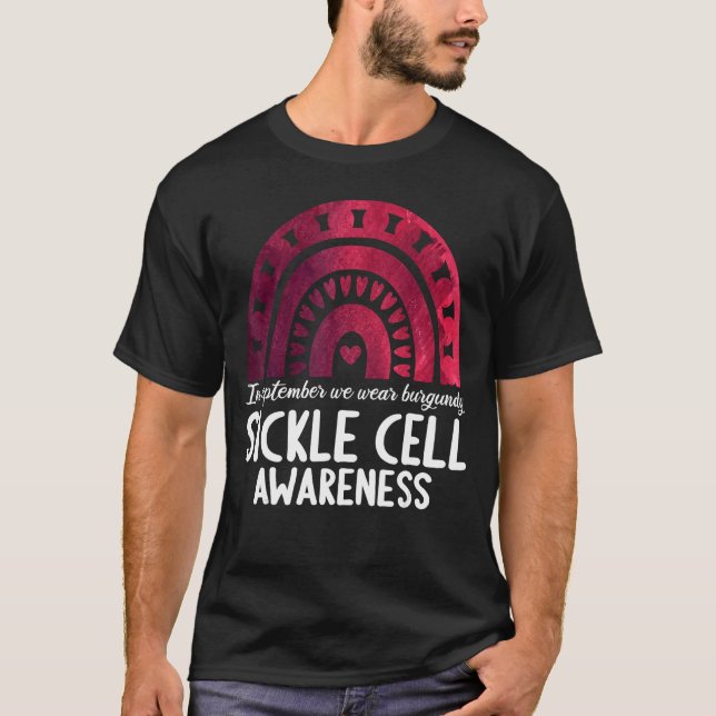Camiseta In september we wear burgundy sickle cell awarenes (Anverso)