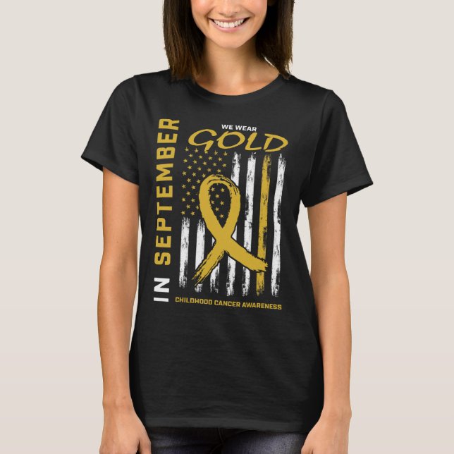 Camiseta In September We Wear Gold Childhood Cancer Awarene (Anverso)