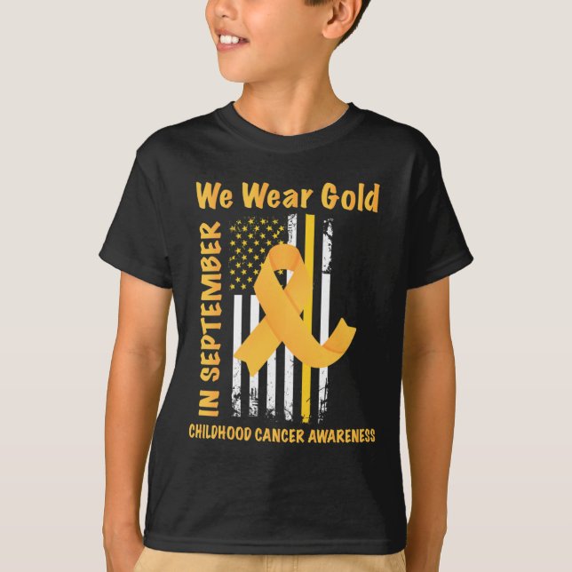 Camiseta In September We Wear Gold Childhood Cancer Awarene (Anverso)