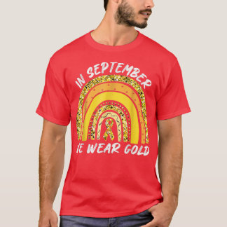 Camiseta In September We Wear Gold Childhood Cancer Awarene