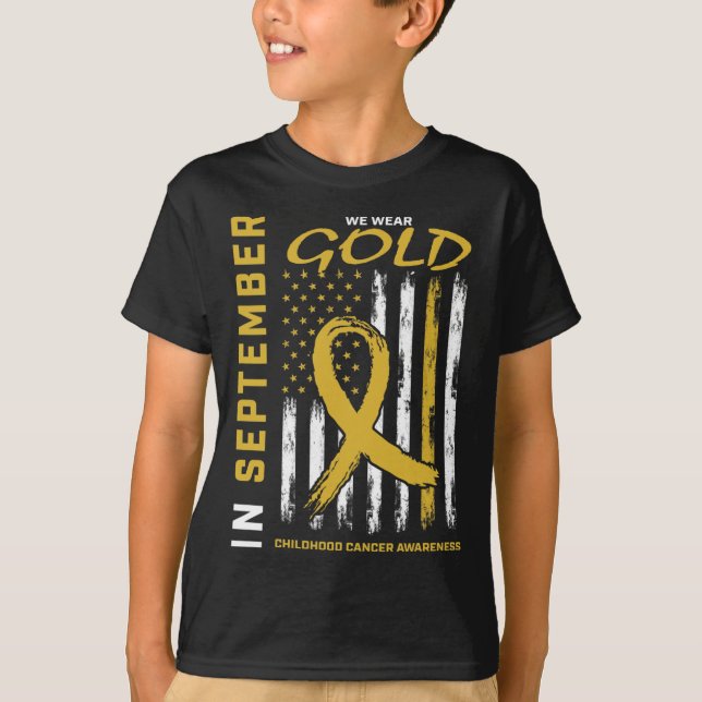 Camiseta In September We Wear Gold Childhood Cancer Awarene (Anverso)