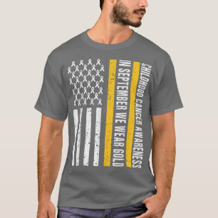 Camiseta In September We Wear Gold Childhood Cancer Awarene