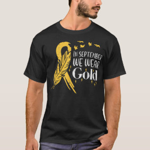 Camiseta In September We Wear Gold Feather Childhood Cancer