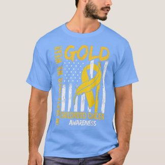 Camiseta In September We Wear Gold Flag Ribbon Childhood Ca