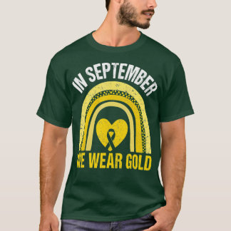 Camiseta In September We Wear Gold Rainbow Childhood Cancer