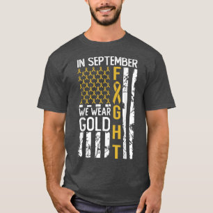 Camiseta In September We Wear Gold USA Childhood Cancer Awa