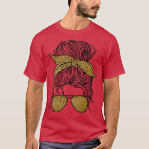 Camiseta In September We Wear Golden Cute Messy Bun Childho
