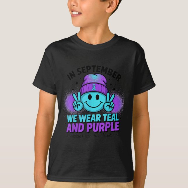 Camiseta In September We Wear Teal And Purple Suicide Preve (Anverso)