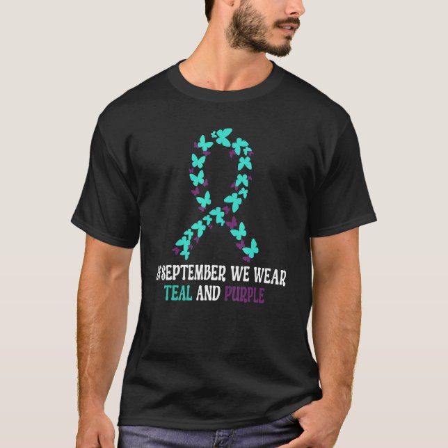 Camiseta In September We Wear Teal And Purple Suicide Preve (Anverso)