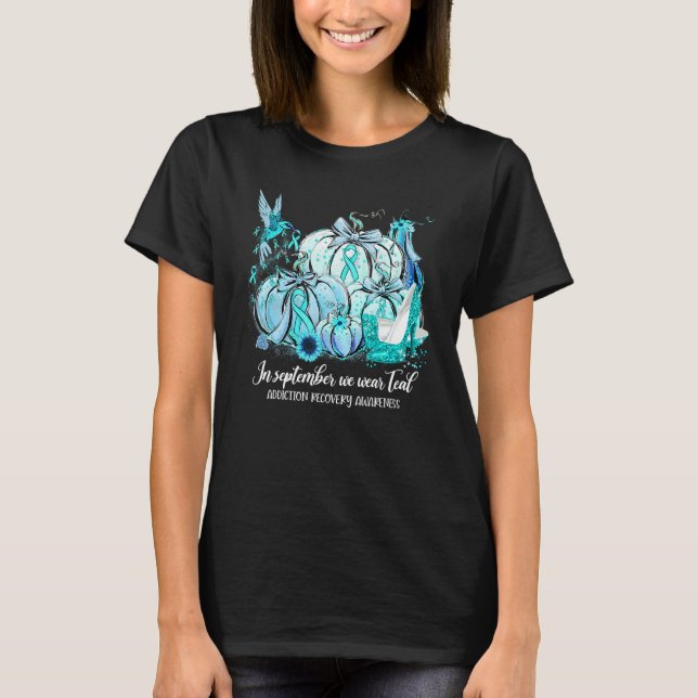 Camiseta In September We Wear Teal Hummingbird Addiction Re (Anverso)