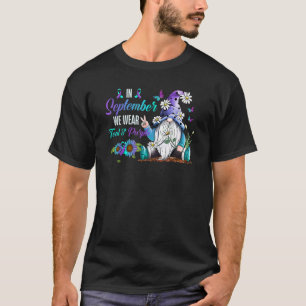 Camiseta In September We Wear Teal & Purple Ribbon Suicide 