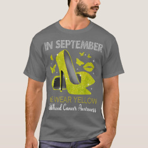 Camiseta In September Wear Yellow High Heels Childhood Canc