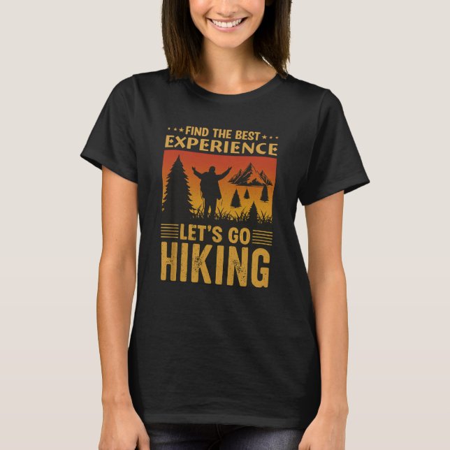 Camiseta “In the Best Experience Let Go Hiking Retro Tee (Anverso)