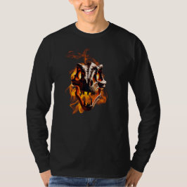 Camiseta Incendio de cráneo retro de dinosaurio muerto quem